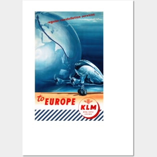 Vintage Travel Poster  The Netherlands KLM to Europe Posters and Art